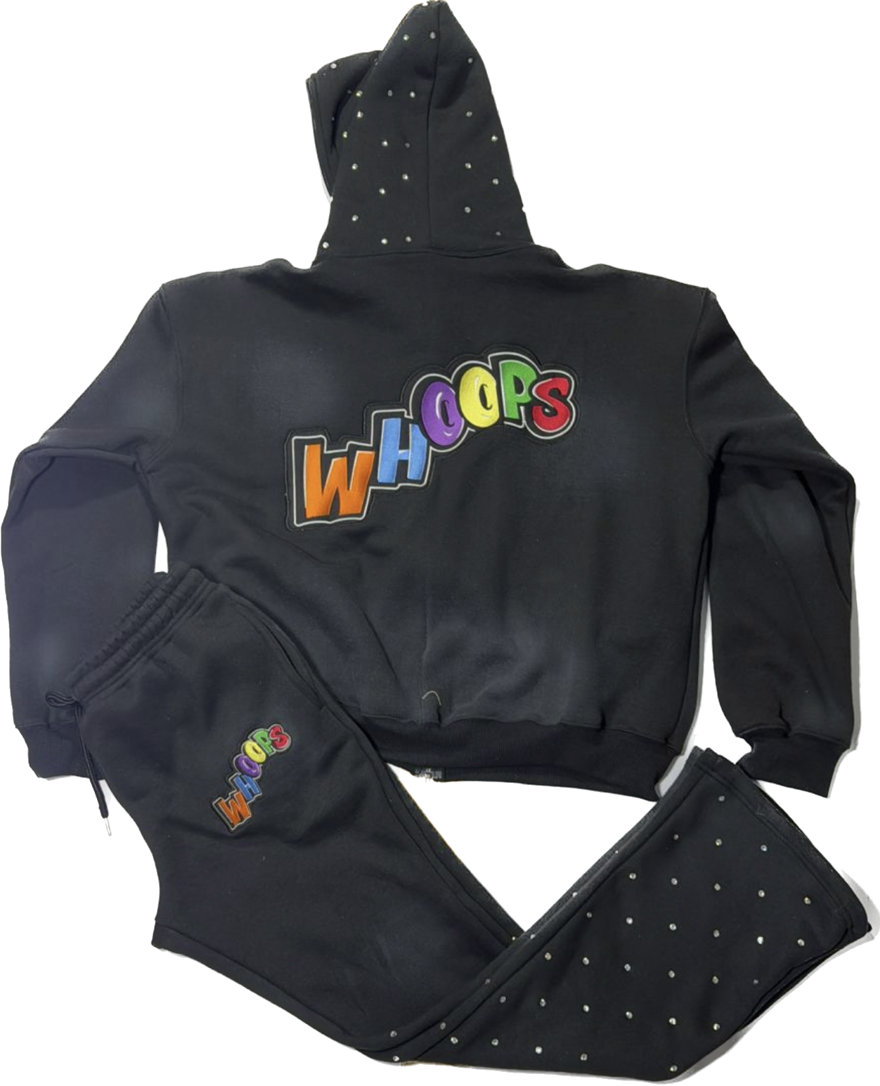 Black Full Zip Hoodie Jogging Suit